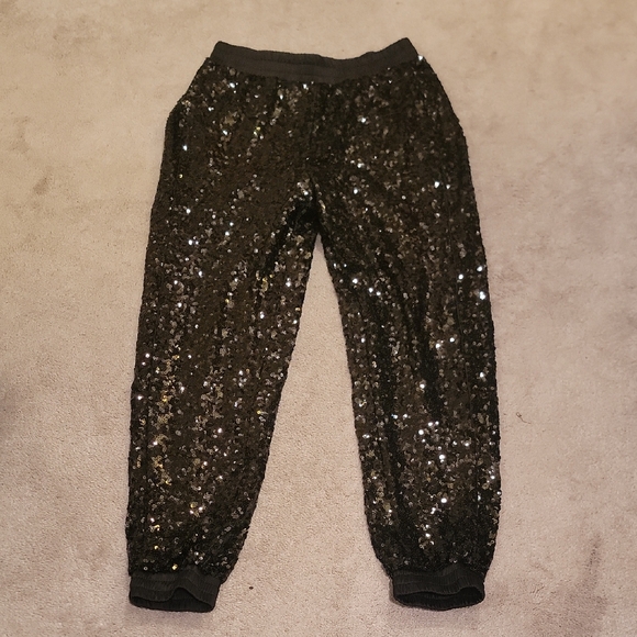 bebe Pants - bebe Black Sequin Joggers